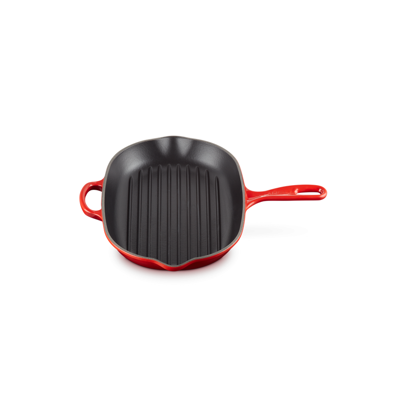 Poêle en Fonte Skillet Grill Ovale 32 cm Rouge Cerise  - Le Creuset