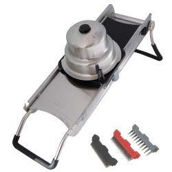 Revolution Mandoline de Cuisine Inox Lame Droite, Julienne 2, 4 et 10 mm