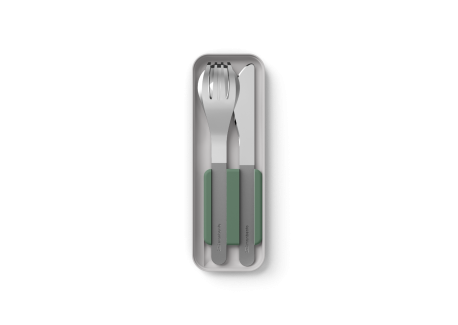 Slim Box Bestek Natural Groen 3 stk - MonBento