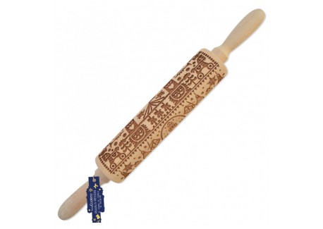 Rouleau à Empreinte en Bois "Casse Noisette" 39 cm  - Scrapcooking