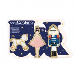 Kit van 3 Notenkraker kerstkoekjes uitstekers  - Scrapcooking Kit van 3 Notenkraker kerstkoekjes uitstekers  - Scrapcooking