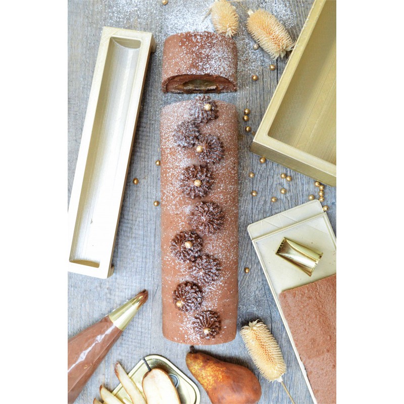 Moule à bûche de Noël + insert BÛCHE