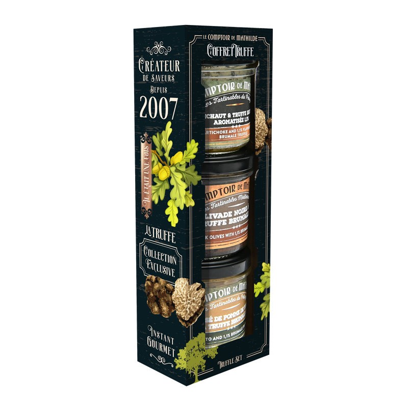 Coffret cadeau gourmet - huile d'olive et tapenades