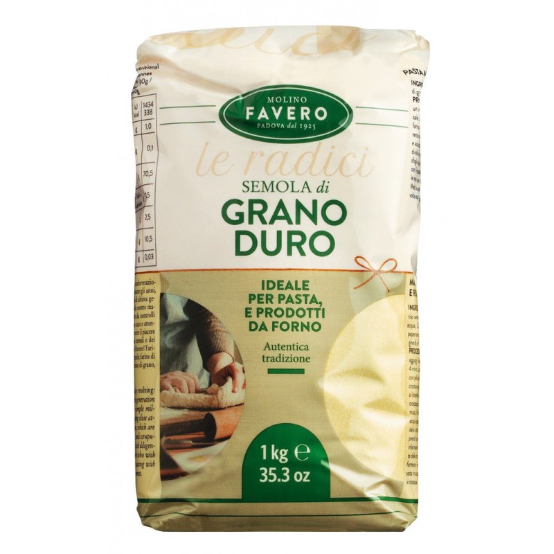 Favero - Semoule Fine de Blé Dur pour Pâtes 1 kg - Les Secrets du Chef