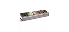 Saladette Bac à Garnitures et Ingrédients Inox 13 pcs