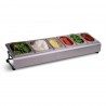 Saladette Bac à Garnitures et Ingrédients Inox 13 pcs