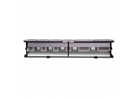 Saladette Ooni – Support Inox 6 Bacs + Couvercles Silicone – Accessoire Préparation Pizza Extérieure