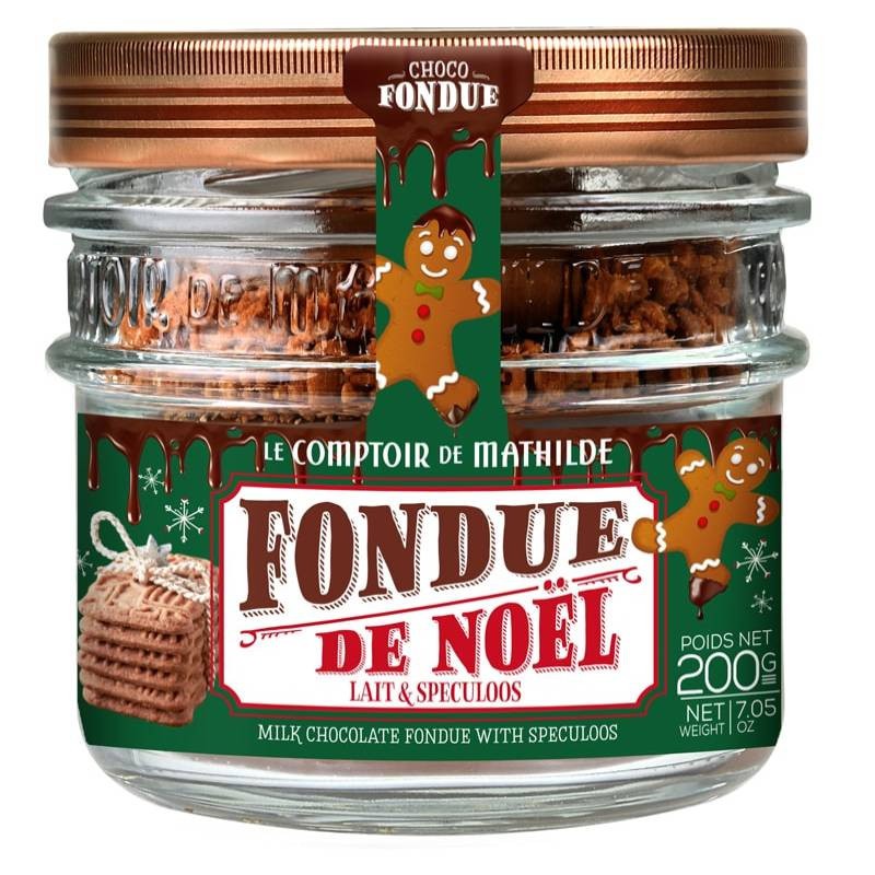 Comptoir de Mathilde Service Fondue à la Bougie Chocolat Speculoos