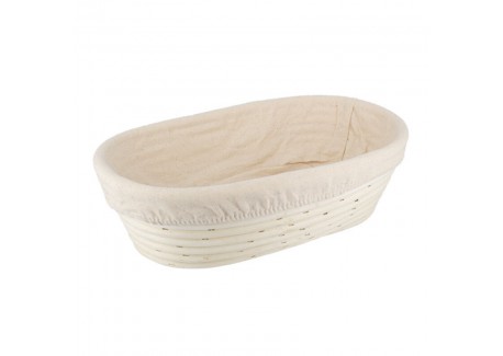 Rotan en Linnen Rijsmand Ovaal 23x16 cm - Patisdécor