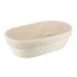 Panier à Lever Oval Rotin et Lin 29x17 cm