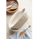 Panier à Lever Oval Rotin et Lin 29x17 cm - Patisdécor