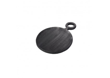 Planche à Servir Ronde Bois de Manguier Noir Brossé 20cm - Be Home