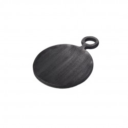 Ronde Serveerplank Mangohout Zwart Geborsteld 20cm