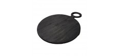 Ronde Serveerplank Mangohout Zwart Geborsteld 36cm