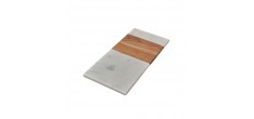 Rechthoekige serveerplank wit marmer en hout 39x18 cm