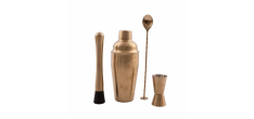 Cocktailbox met Shaker Goud 4 dlg