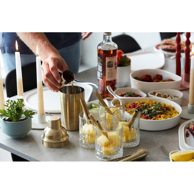 Point Virgule - Coffret Cocktail avec Shaker Or 4 pcs - Les Secrets du Chef