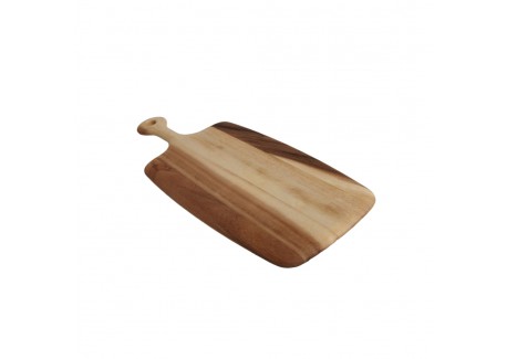 Rechthoekige snij- en serveerplank van acaciahout met handvat 47x18 cm - Be Home