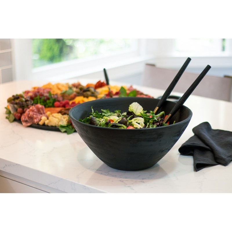 Lacers PurpleLine Bamboe Saladekom - Duurzame Houten Schaaltjes Voor Salades En Snacks