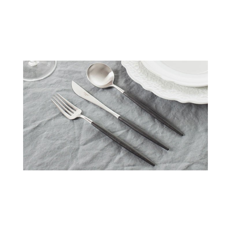 Goa Couteau à Poisson Brossé Manche Noir  - Cutipol