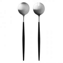 Goa Couverts à Salade Brossés Manche Noir