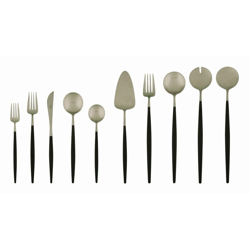 Goa Cuillère de Table Brossé Manche Noir  - Cutipol