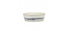 Ottolenghi Feast Saladier Blanc Swirl - Stripes Bleu 28,5 cm