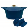 Incroyable Cocotte Anti-Adhésive 28 cm Bleu Myrtille 7 l