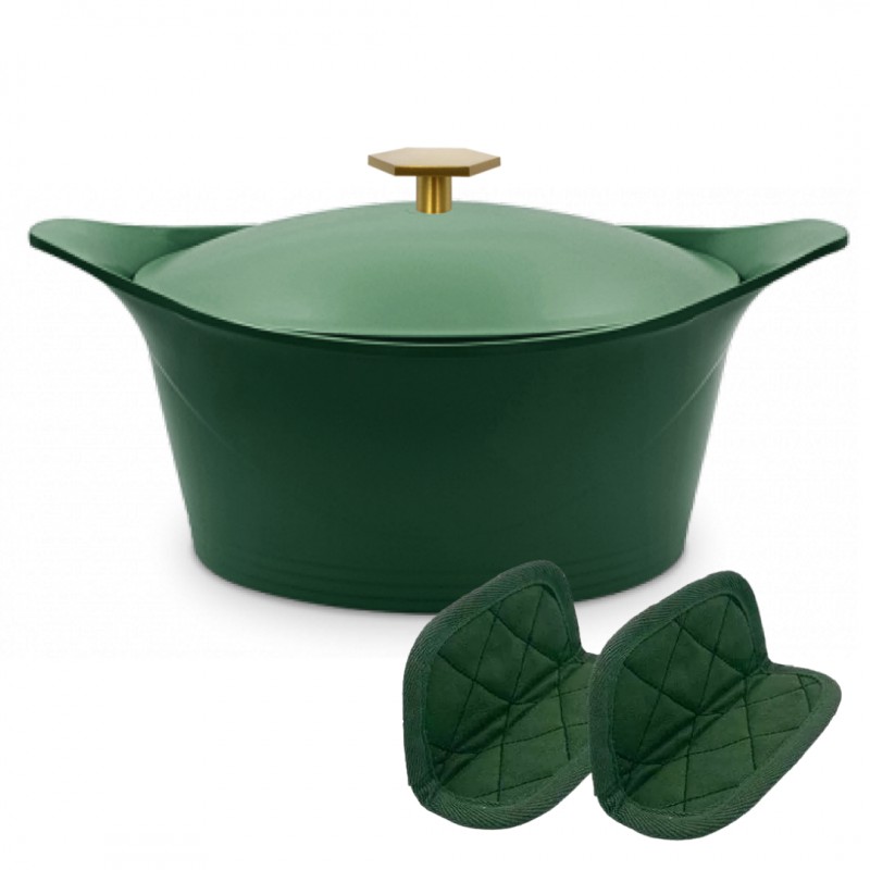 Incroyable Cocotte Anti-Adhésive 28 cm Vert Fougère 7 l