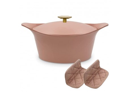 Incroyable Cocotte Anti-Adhésive 28 cm Rose Guimauve 7 l - Cookut