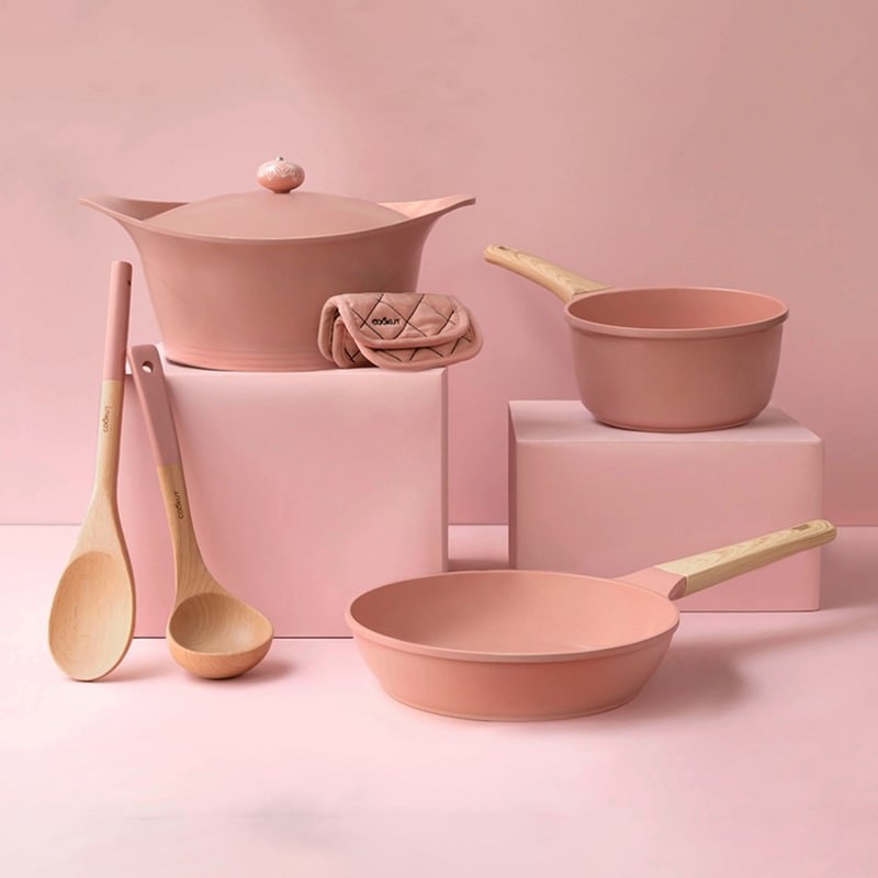 Cookut - Incroyable Cocotte Anti-Adhésive 28 cm Rose Guimauve 7 l