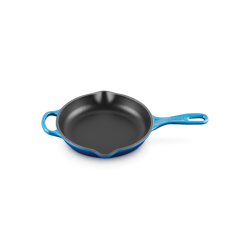 Poêle en Fonte Skillet Rond 26 cm Bleu Azur - Le Creuset Poêle en Fonte Skillet Rond 26 cm Bleu Azur - Le Creuset