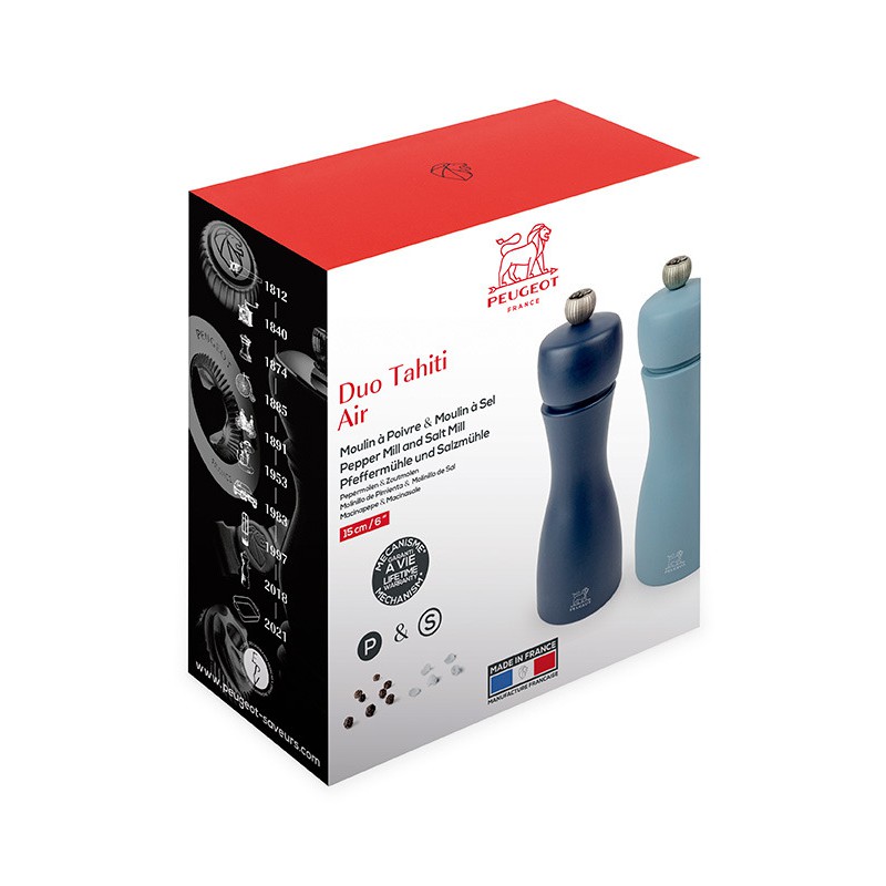 Tahiti Duo Moulins à Poivre et à Sel 15 cm Air (Tons bleus)  - Peugeot