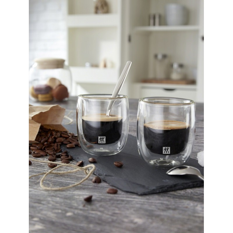 Lot De 4 Tasses À Café en Verre À Double Paroi. 350 ml pour café, thé, eau