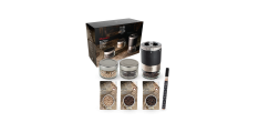 Maestro Bar à Poivres Coffret Moulin à Multi Poivres Bois Graphite 7 pces