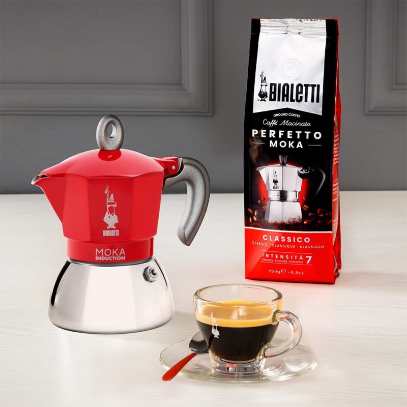 Cafetière à l'italienne Moka induction rouge 6 tasses - Bialetti