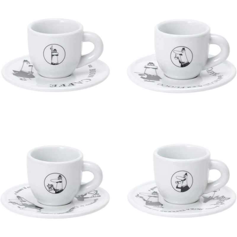 Bialetti - Set 4 Tasses à Espresso Carosello - Les Secrets du Chef