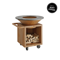 Barbecue Plancha Classic Storage Corten 100 Pro + Housse - Ofyr Barbecue Plancha Classic Storage Corten 100 Pro + Housse - Ofyr