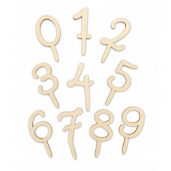 Cake Topper Chiffres 0-9 Bois - Scrapcooking Cake Topper Chiffres 0-9 Bois - Scrapcooking