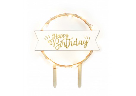Cake Topper LED "Happy Birthday" - Scrapcooking