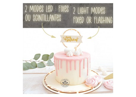 Topper LED De Unicornio Para Tartas, Decoración Luminosa De Madera Para Cumpleaños