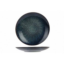 Atlantis Stripe Azuurblauwe Ombré Bord Plat Bord 27,5 cm