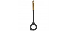 Cuillère à Risotto Silicone Noir Manche Bois 31 cm