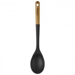 Cuillère à Servir Silicone Noir Manche Bois 31 cm - Staub Cuillère à Servir Silicone Noir Manche Bois 31 cm - Staub