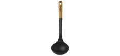 Louche à Soupe Manche Bois Silicone Noir 31 cm