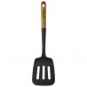 Spatule Ajourée Silicone Noir Manche Bois 31 cm