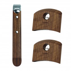 Casteline Set Poignées et Manche Amovibles Bois de Noyer 3 pcs