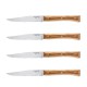 Coffret Couteaux de Table "Facette" Olivier 4 pcs - Opinel