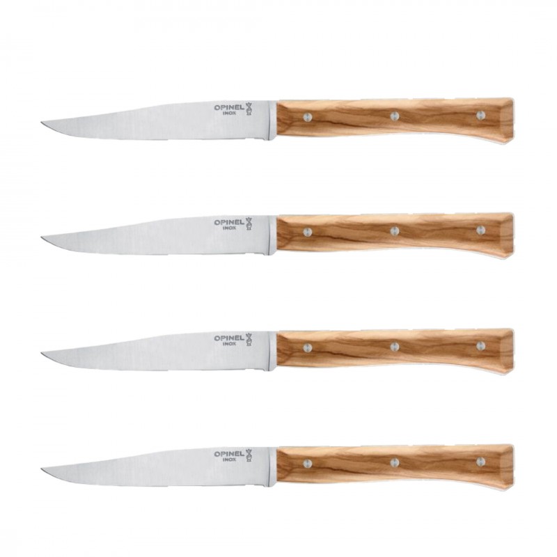 Opinel Coffret 4 couteaux de table Facette en olivier