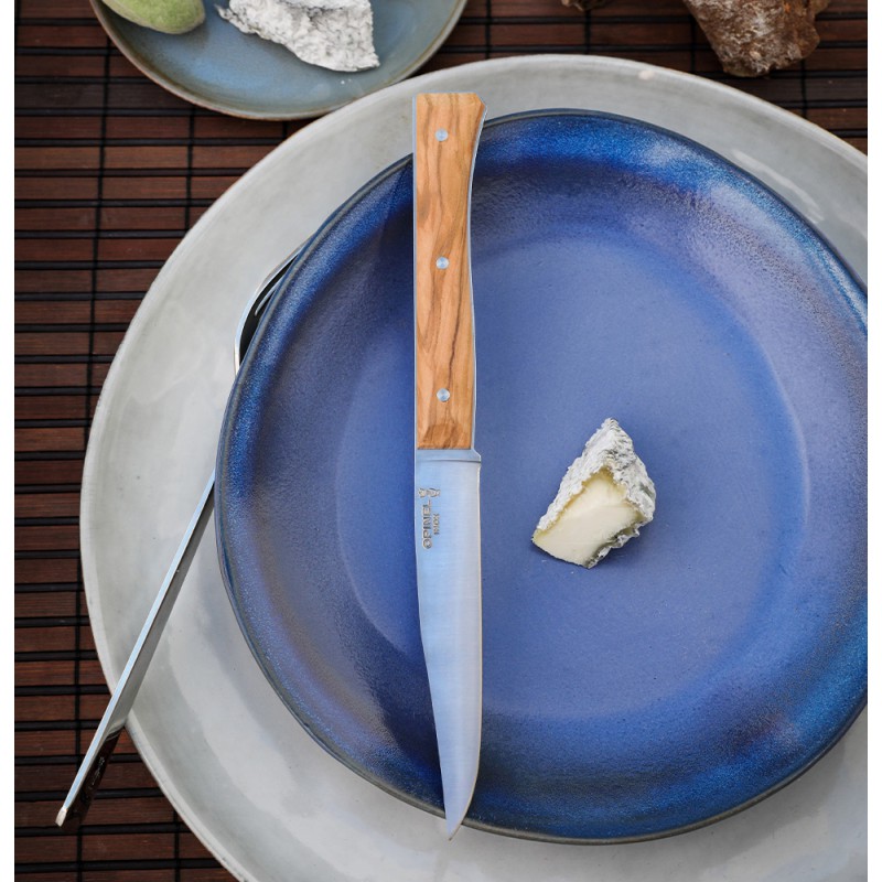 Coffret de 4 couteaux de table lames inox manches olivier - Roger